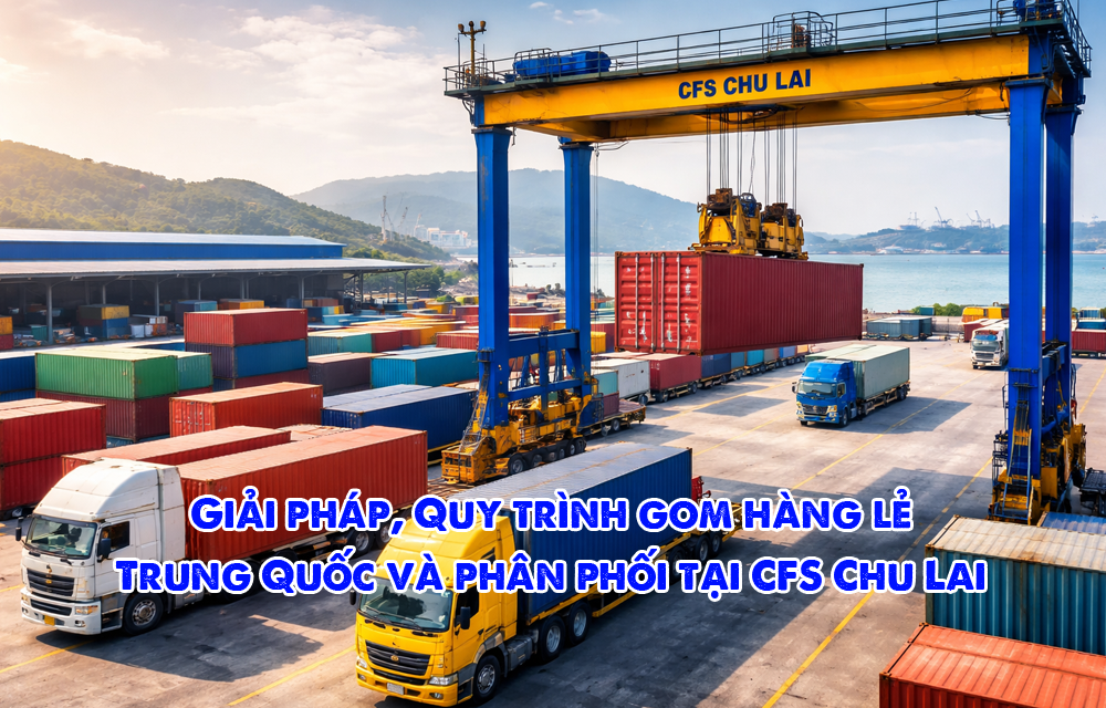 Giải pháp, Quy trình gom hàng lẻ Trung Quốc và phân phối tại CFS Chu Lai