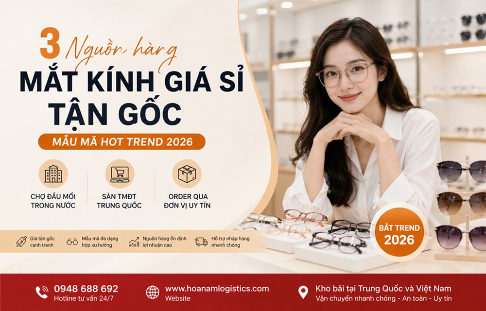 Top 3 nguồn hàng mắt kính giá sỉ tận gốc, mẫu mã hot trend 2026
