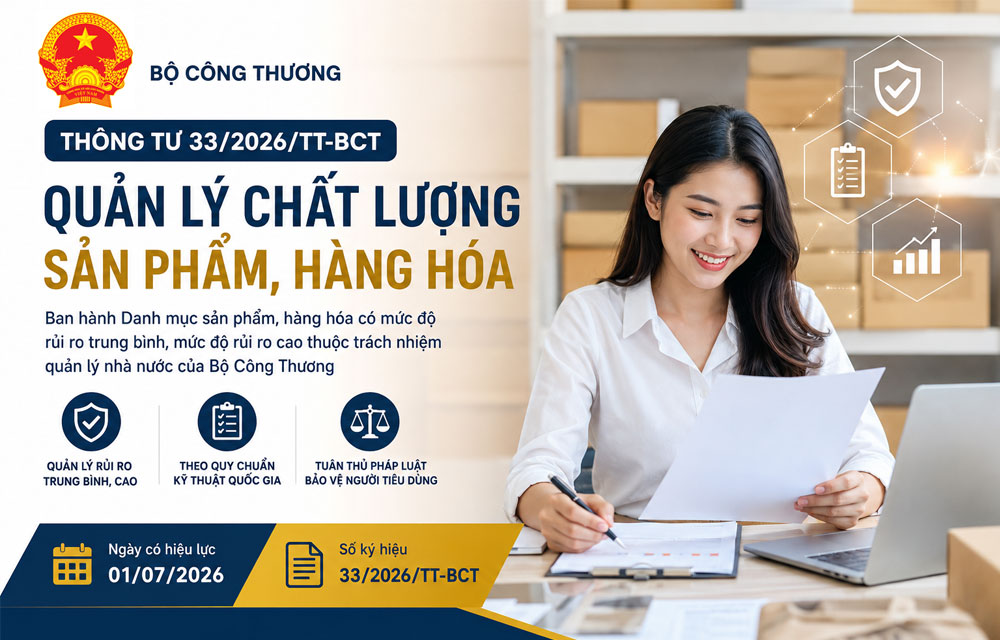 Thông tư 33/2026/TT-BCT: Danh mục hàng hóa rủi ro cần quản lý chất lượng từ 01/07/2026