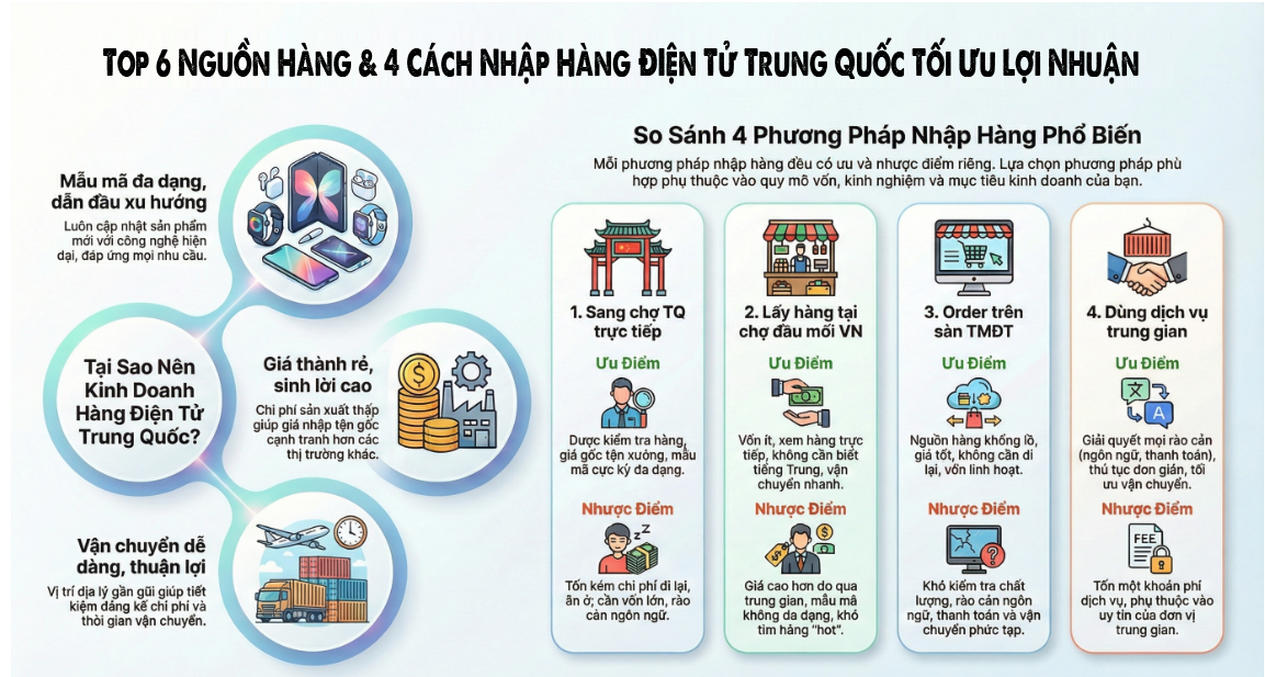 Top 6 Nguồn Hàng Nhập Khẩu Thiết Bị Điện Tử Trung Quốc 2026