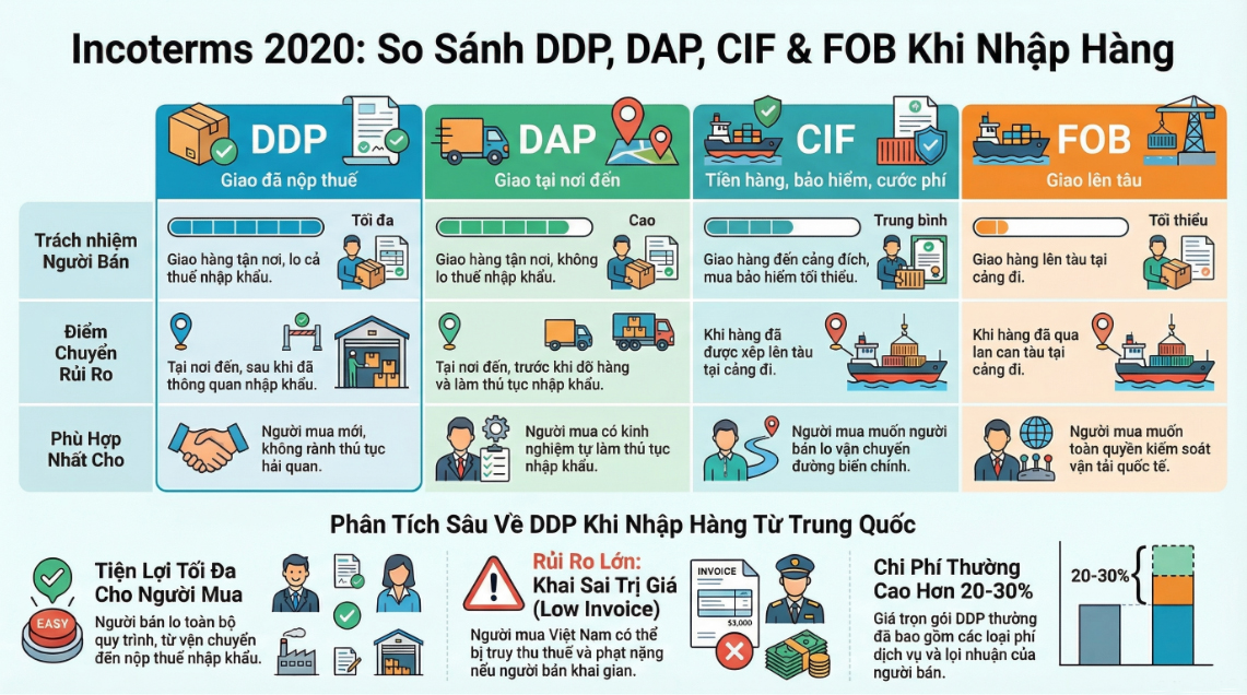 DDP là gì? Giải mã Incoterms 2020 khi nhập hàng Trung Việt