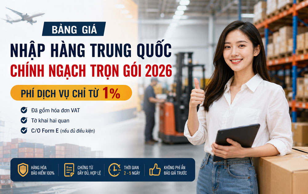 Bảng giá nhập hàng trung quốc chính ngạch