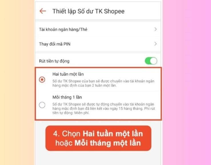 Chọn rút tiền tự động theo nhu cầu của bản thân và chọn xác nhận để hoàn thành. 