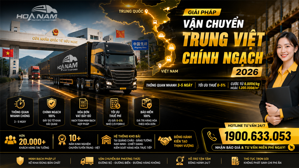Dịch Vụ Vận Chuyển Chính Ngạch Trung - Việt
