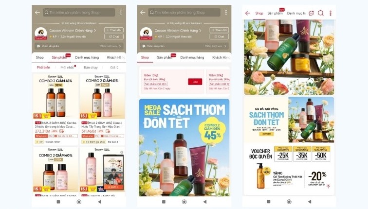 Gian hàng đẹp góp phần xây dựng thương hiệu cá nhân của Shop