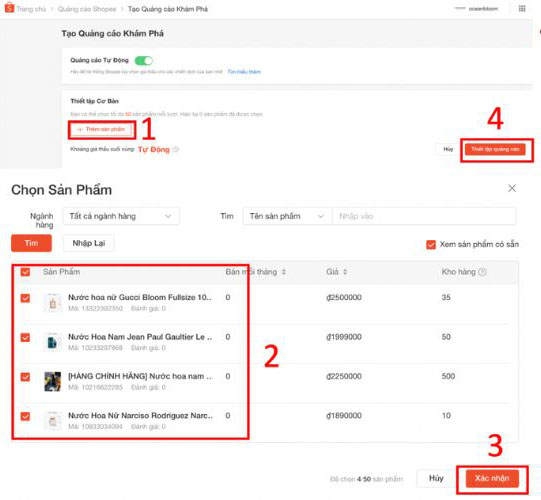 Hướng dẫn chi tiết cách thiết lập chạy quảng cáo Shopee Ads