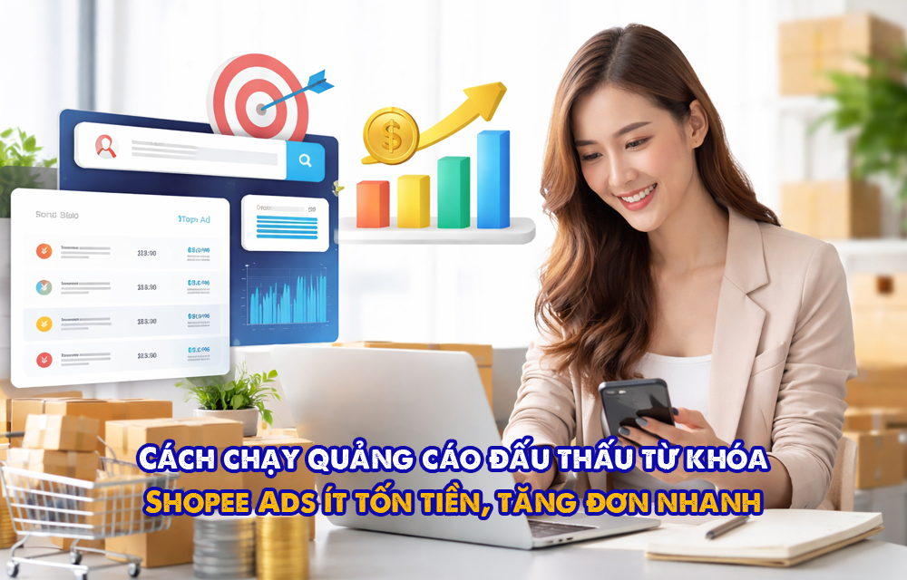hướng dẫn chạy quảng cáo đấu thấu từ khóa Shopee Ads