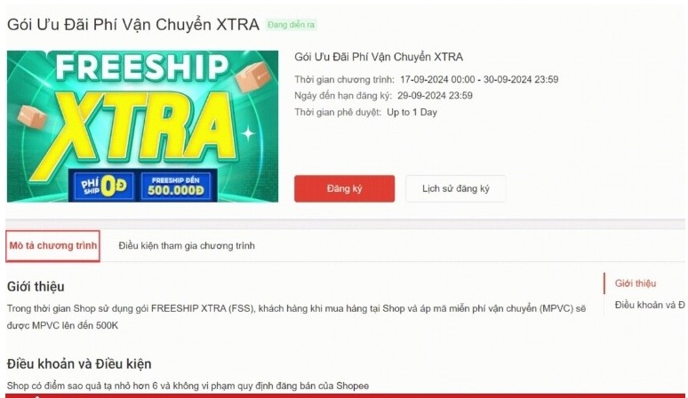 Đăng ký gói Freeship Xtra