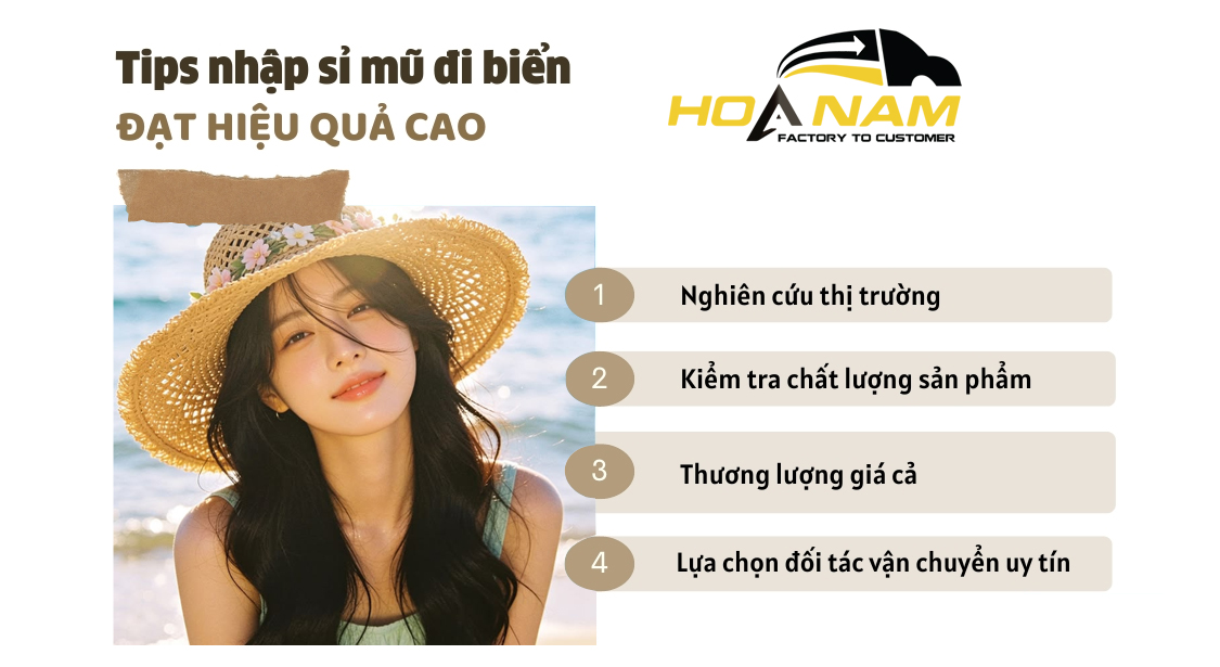 Bí quyết nhập sỉ mũ đi biển hiệu quả