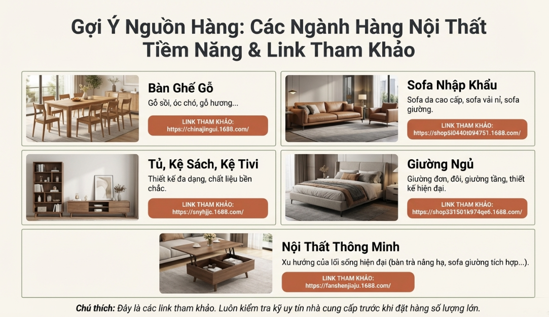 Nguồn hàng nhập đồ nội thất Trung Quốc kèm link