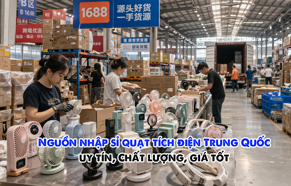 link nhập sỉ quạt tích điện nội địa Trung chất lượng