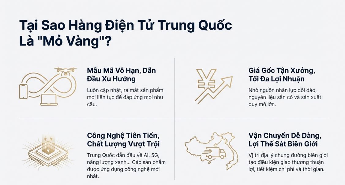 Tiềm năng và lý do thiết bị điện tử Trung Quốc thống trị thị trường Việt Nam
