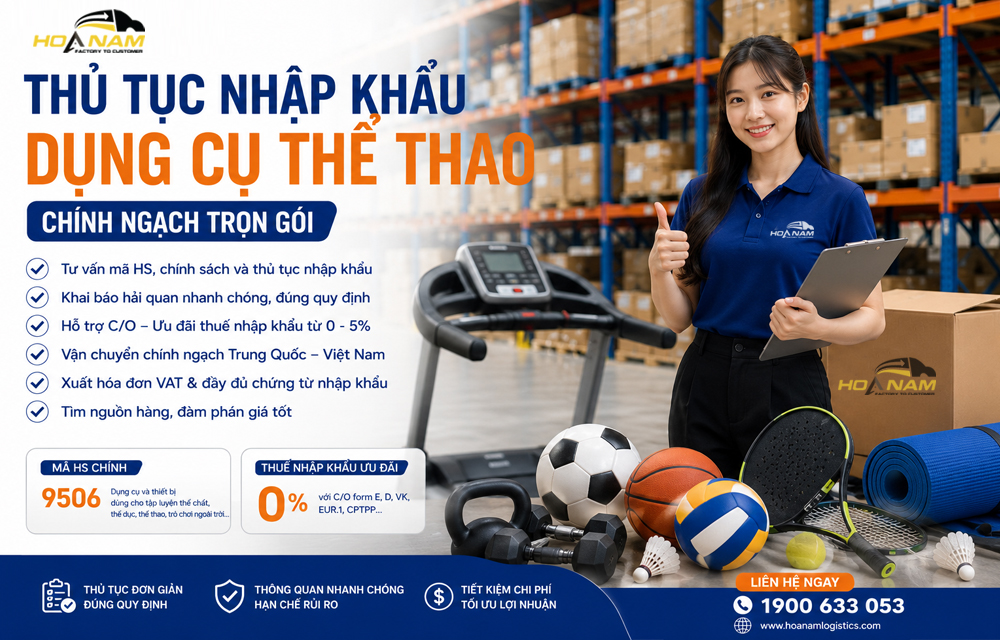 Quy trình, thủ tục nhập khẩu dụng cụ thể thao chi tiết