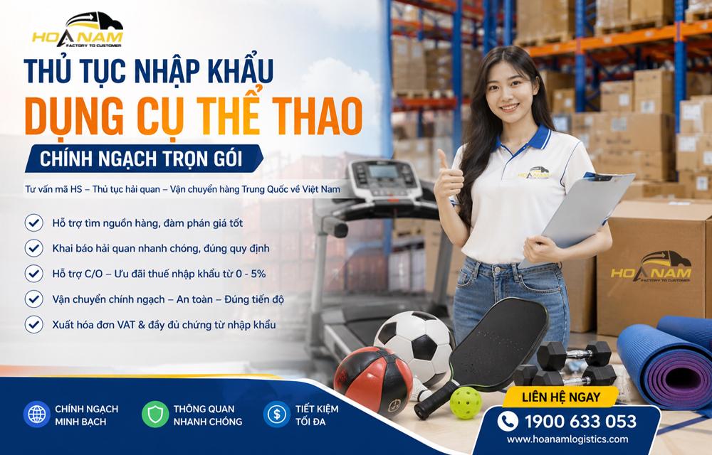 Quy trình, thủ tục nhập khẩu dụng cụ thể thao chi tiết