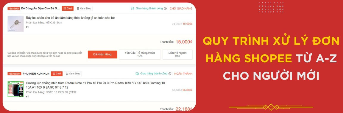Quy trình xử lý đơn hàng Shopee