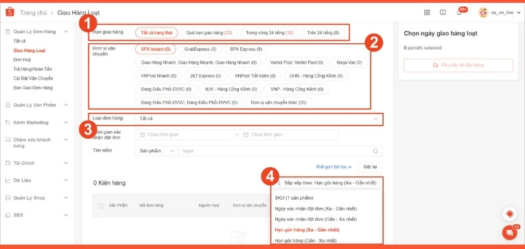 Quy trình xử lý đơn hàng Shopee