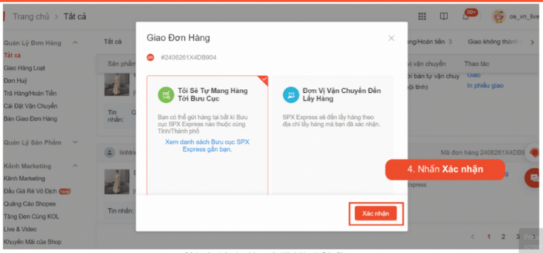 Quy trình xử lý đơn hàng Shopee