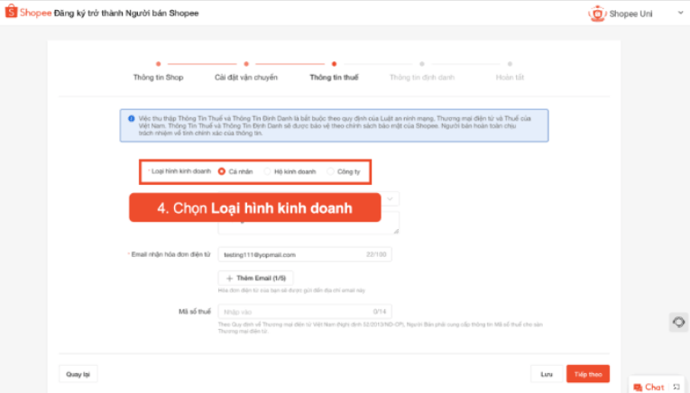 Hướng dẫn setup gian hàng Shopee mới nhất