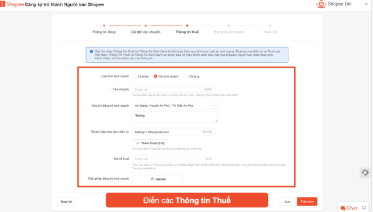 Hướng dẫn setup gian hàng Shopee mới nhất