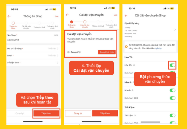 Hướng dẫn setup gian hàng Shopee mới nhất