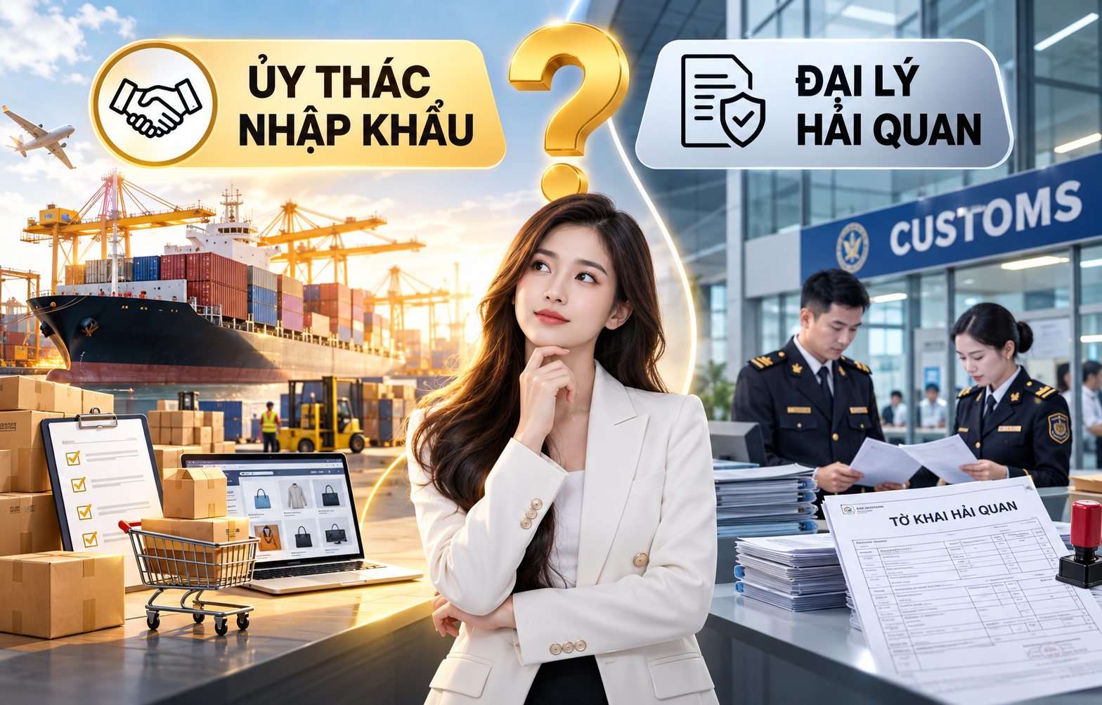 So sánh ủy thác nhập khẩu và đại lý hải quan