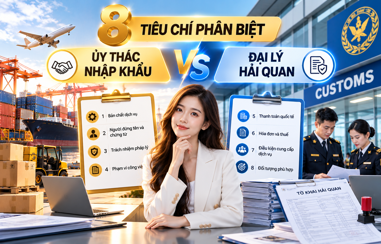 So sánh ủy thác nhập khẩu và đại lý hải quan
