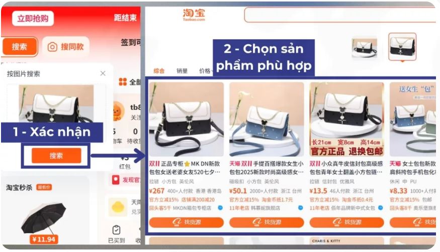 Cách tìm kiếm bằng hình ảnh trên Taobao máy tính và điện thoại đơn giản