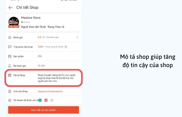Mô tả shop trên Shopee Chuẩn SEO, tối ưu chuyển đổi
