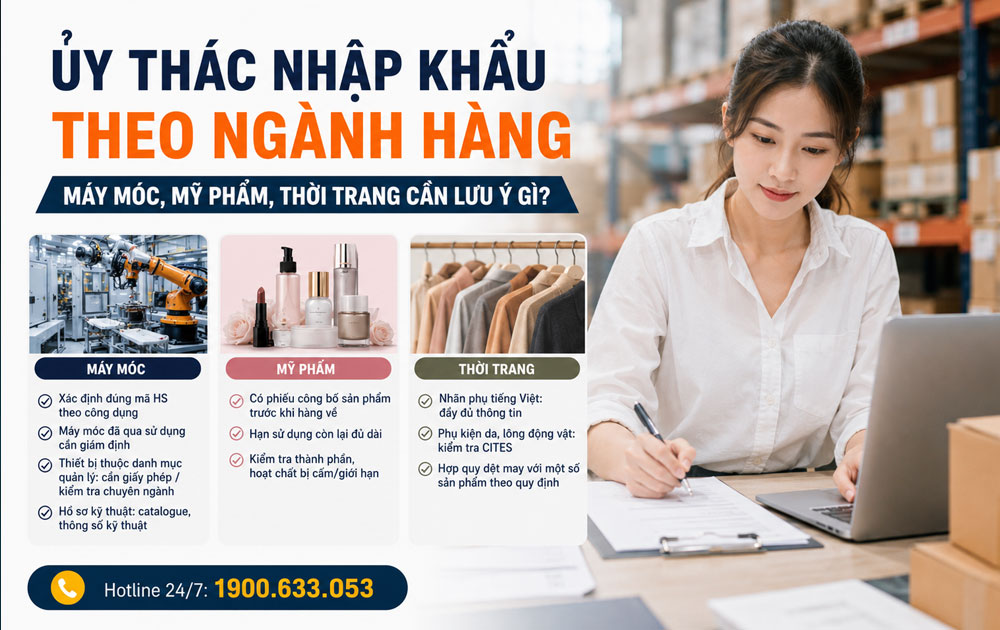 Ủy Thác Nhập Khẩu Theo Ngành: Máy Móc, Mỹ Phẩm, Thời Trang